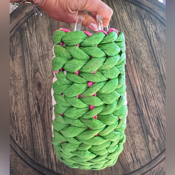 NWT Kate Spade Watermelon Woven Straw Small Tote Picnic Perfect Pink Multi - Picture 10 of 16